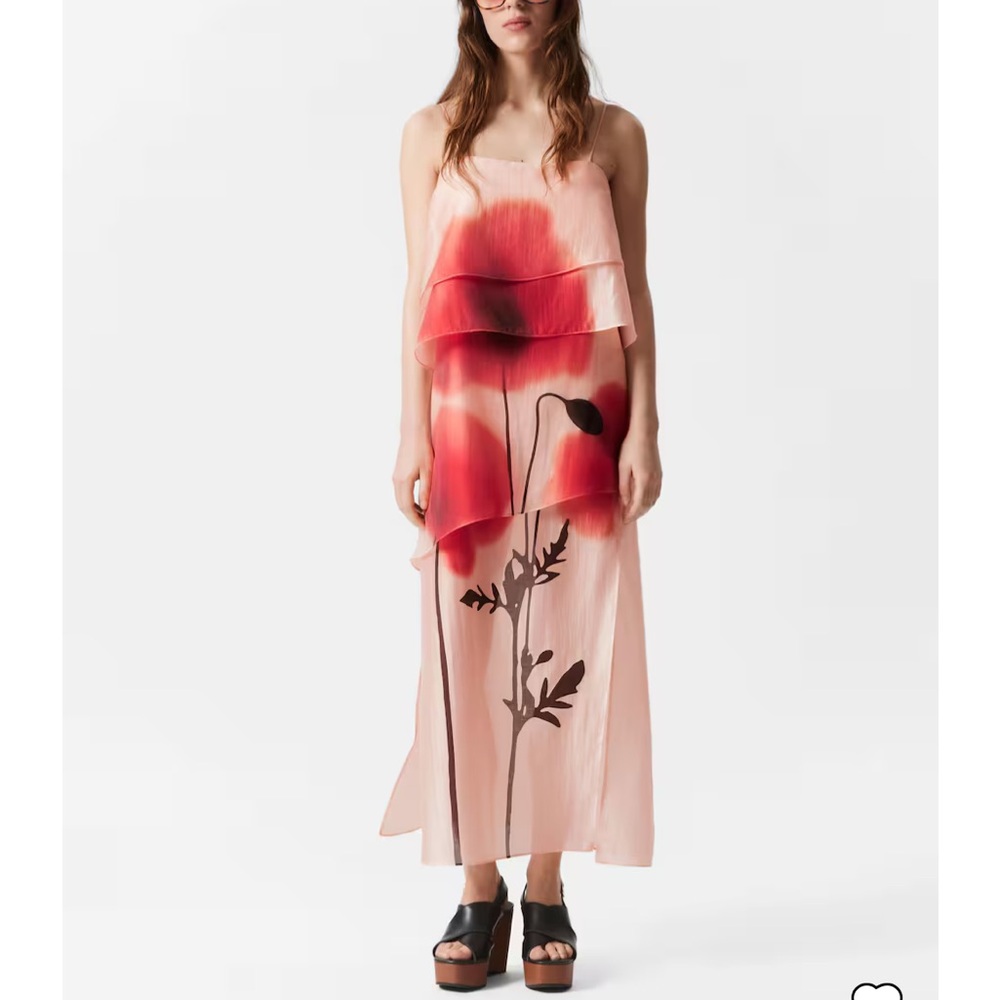 & Other Stories Pink and Red Maxi Dress